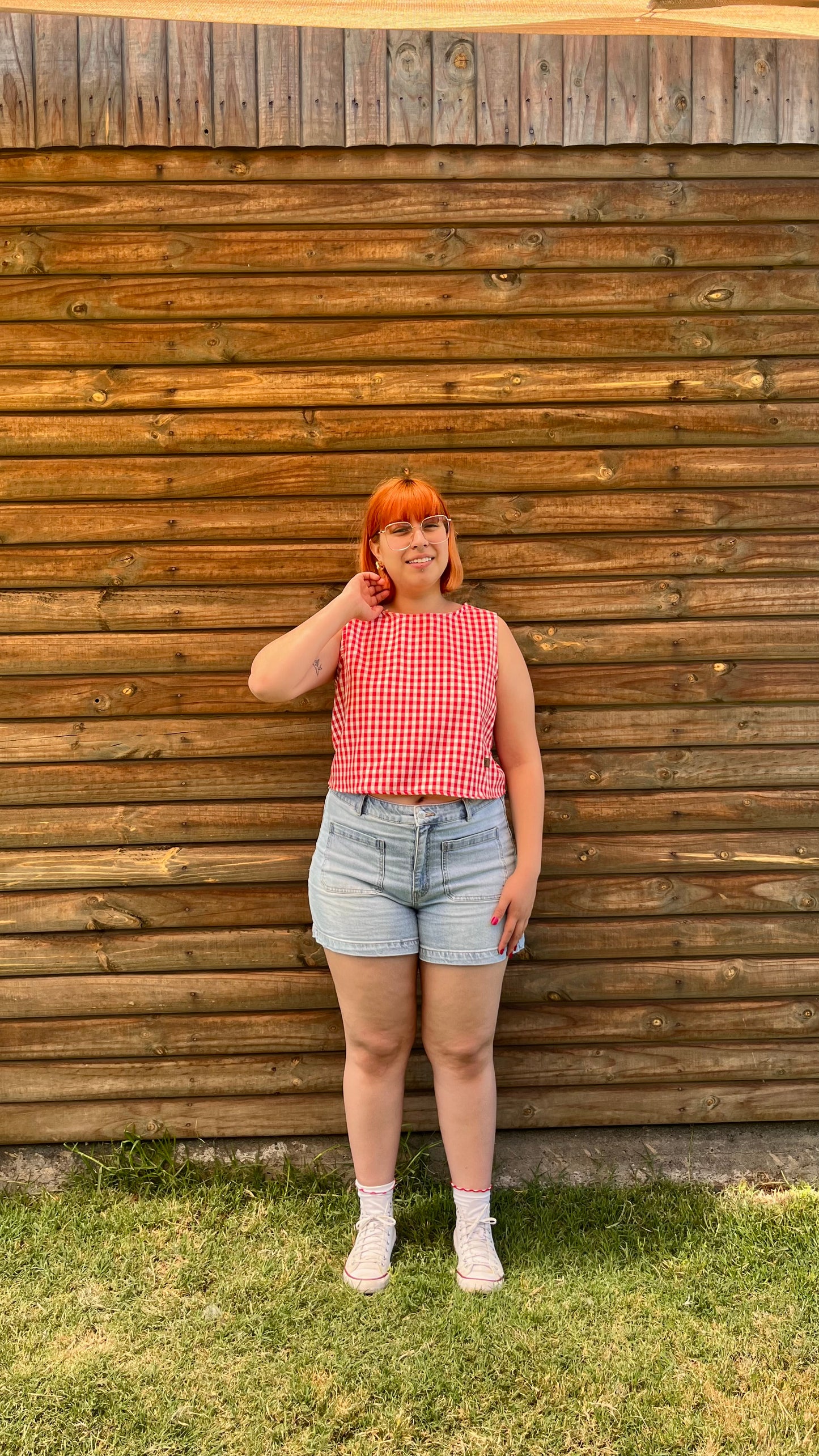 Blusa Roxie Vichy rojo