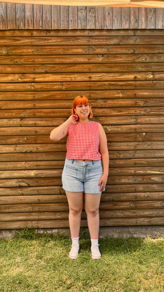 Blusa Roxie Vichy rojo