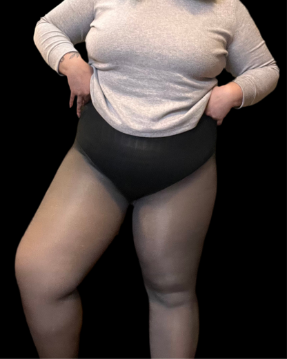 Panty térmica sin demarcación negro efecto piel beige unitalla de 42 a 52