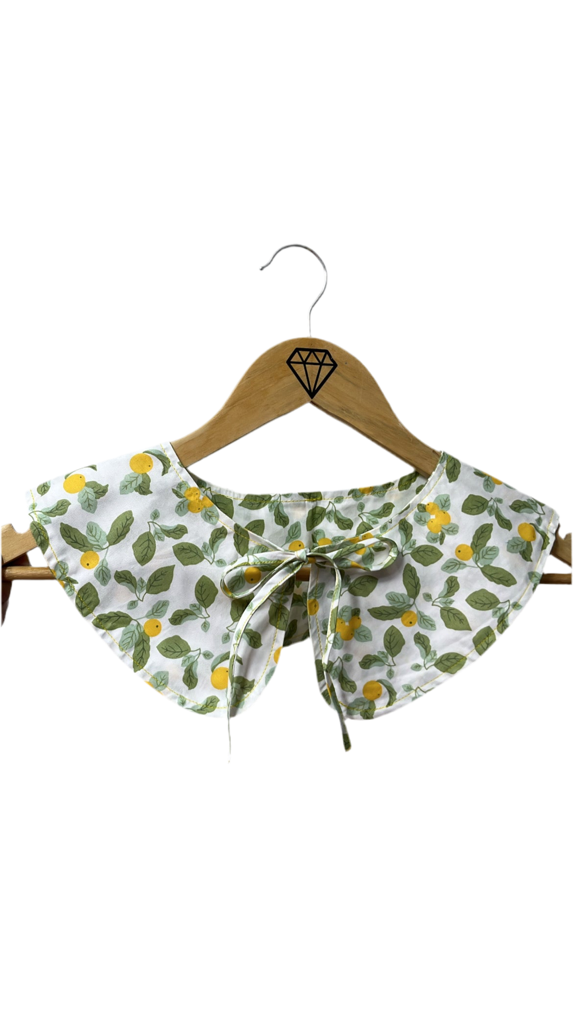 Collar textil cuello bobo adulto blanco limones