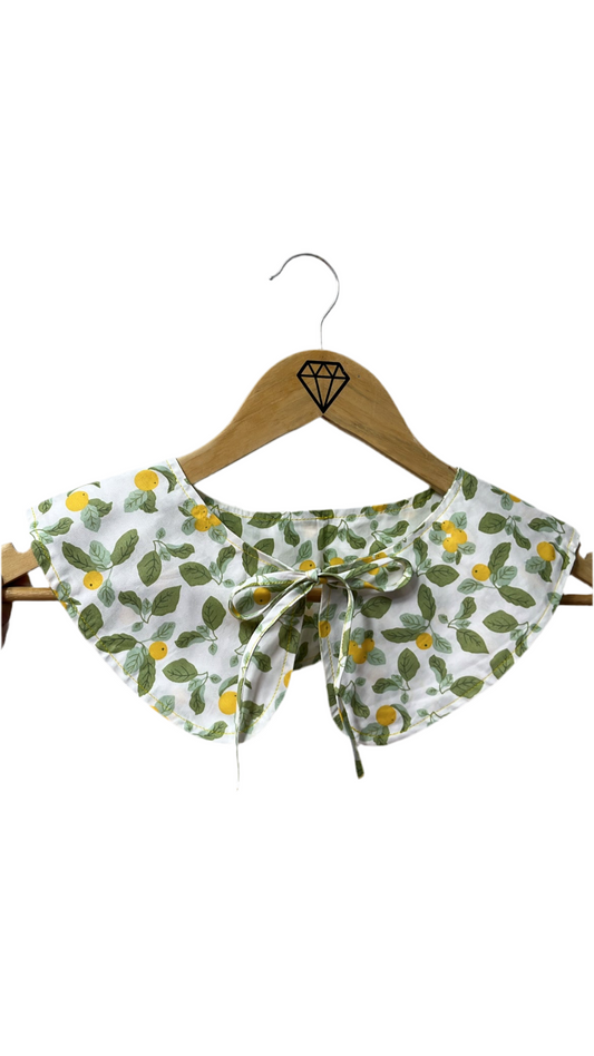 Collar textil cuello bobo adulto blanco limones