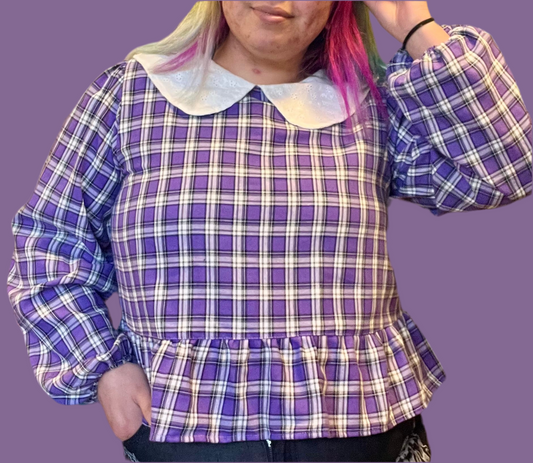 Blusa Nina tartan lila