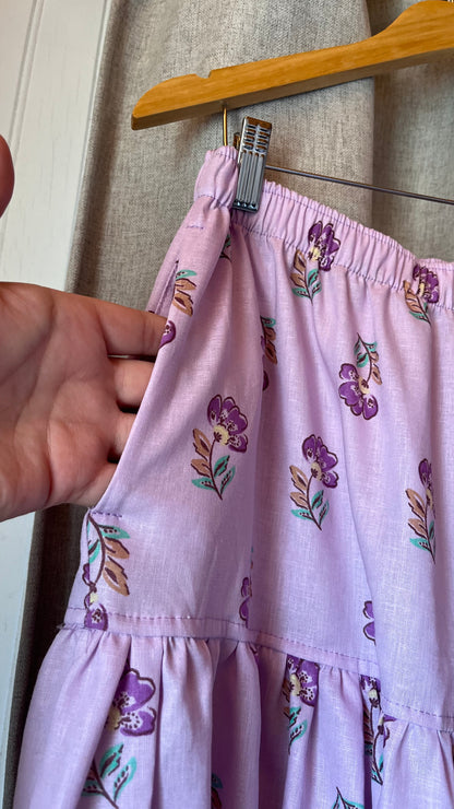 Falda Cassie lavanda flores