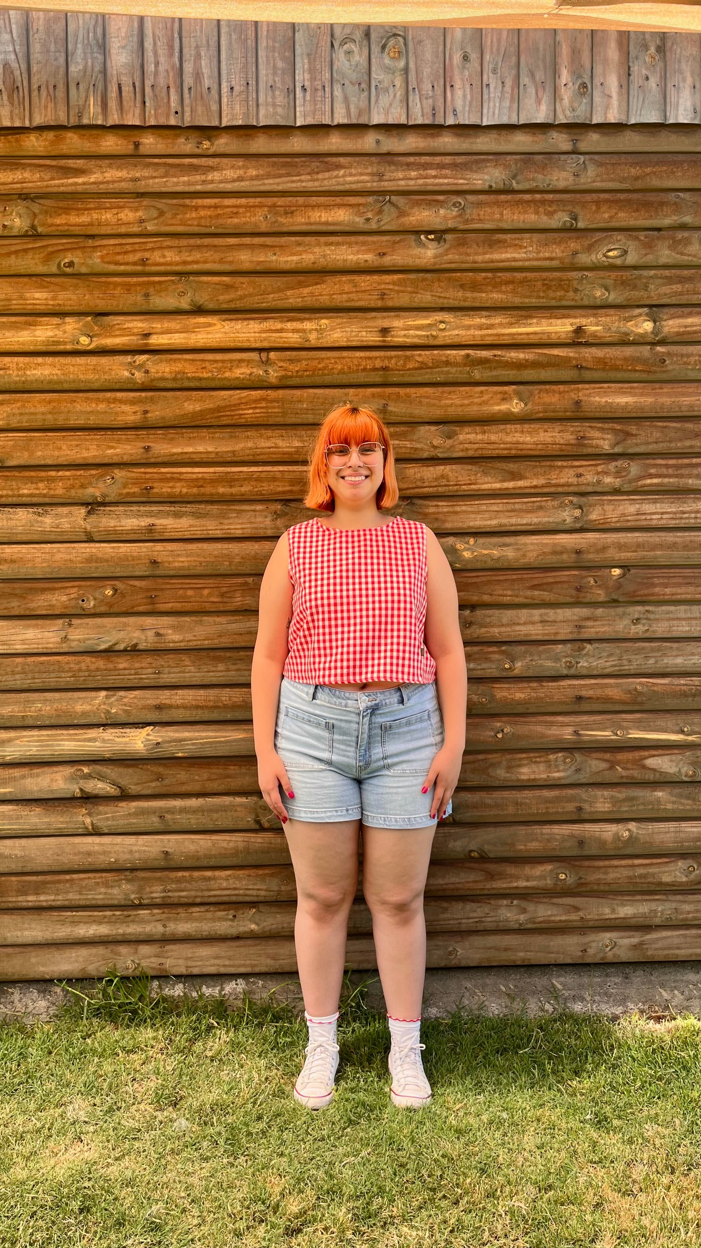 Blusa Roxie Vichy rojo