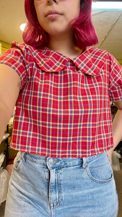 Blusa Bebé tartán rojo