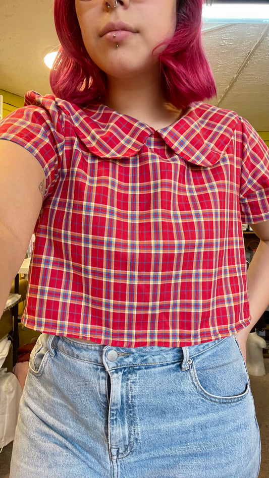 Blusa Bebé tartán rojo