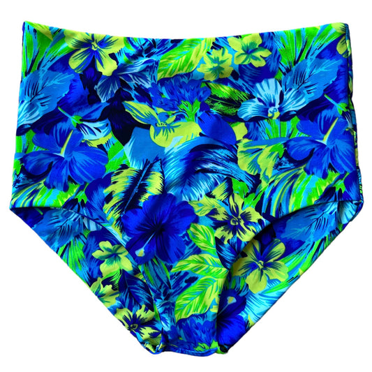 Calzón tiro alto regular bikini azul tropical