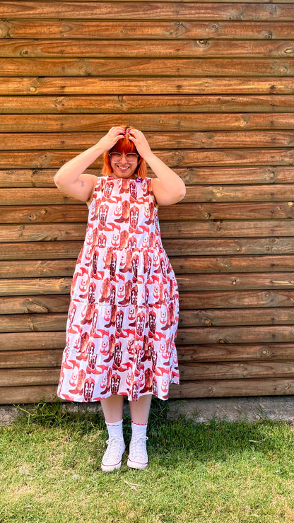 Vestido Marina cowgirl café