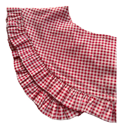 Cuellito desmontable adulto vichy rojo