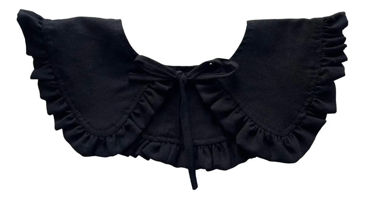 Cuellito desmontable adulto lino negro