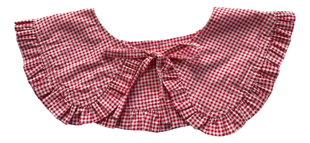 Cuellito desmontable adulto vichy rojo