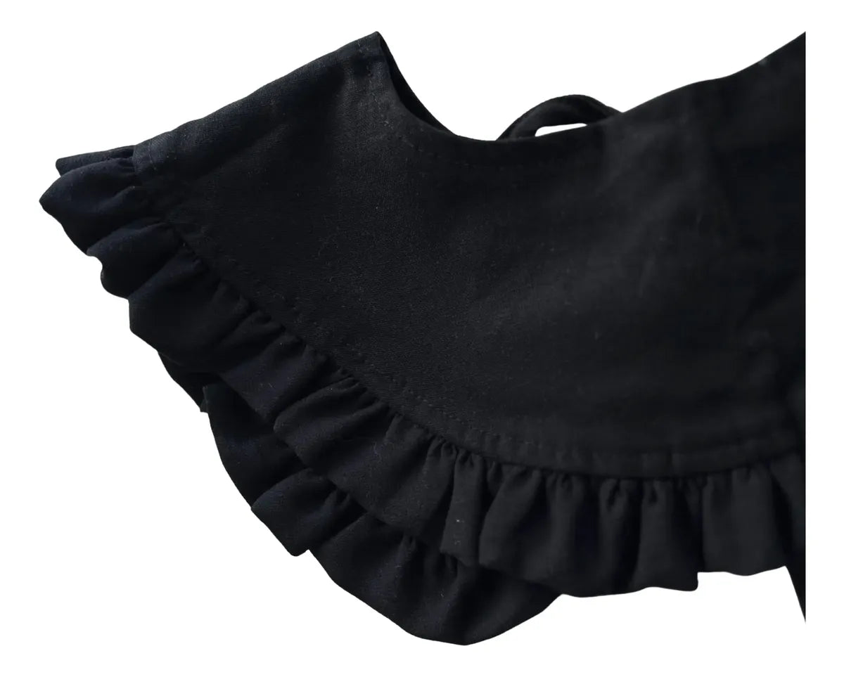 Cuellito desmontable adulto lino negro