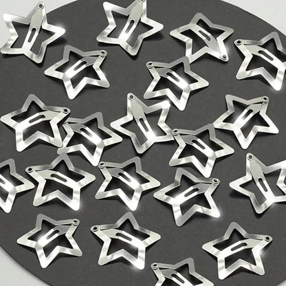 Set de pinches estrella plateado metálicos tictac clip