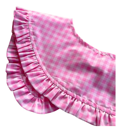 Cuellito desmontable adulto vichy rosado