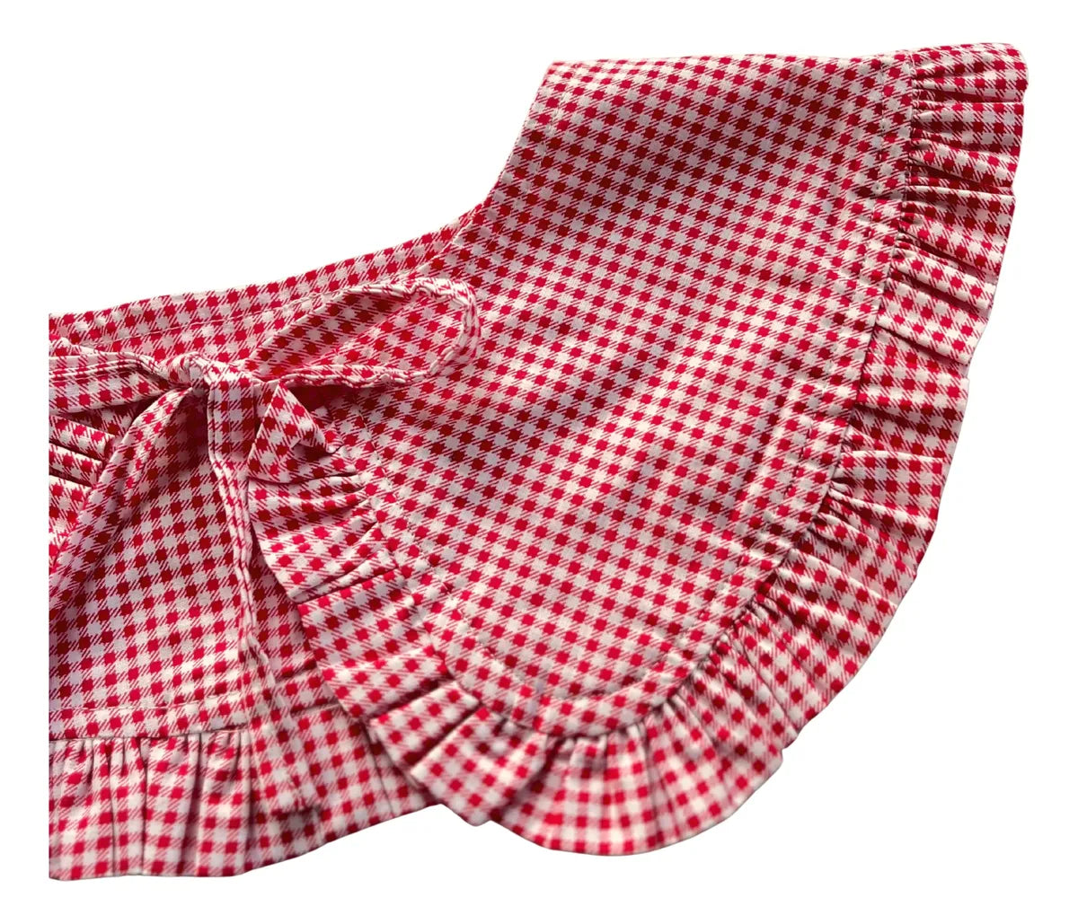 Cuellito desmontable adulto vichy rojo