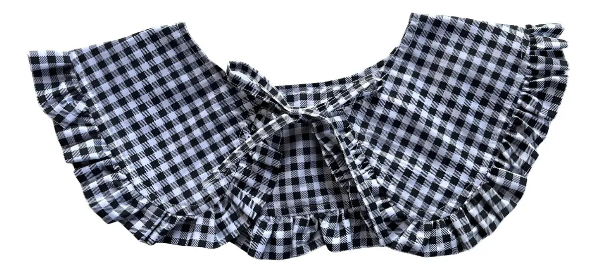Cuellito desmontable adulto vichy negro
