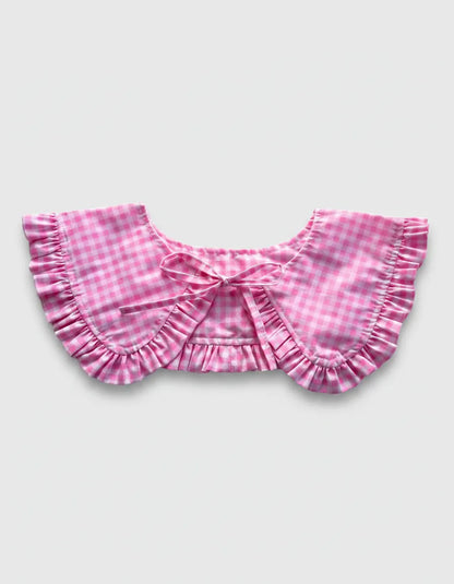 Cuellito desmontable adulto vichy rosado