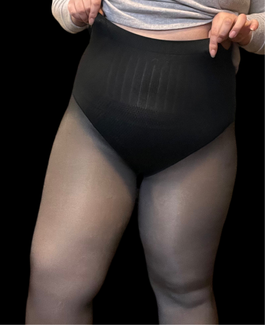 Panty térmica sin demarcación negro efecto piel beige unitalla de 42 a 52