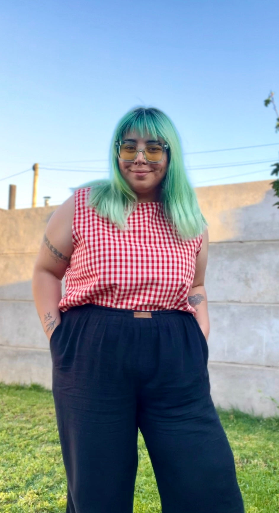 Blusa Roxie Vichy rojo