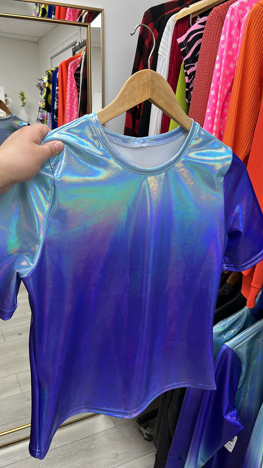 Polera manga corta ombré tornasol