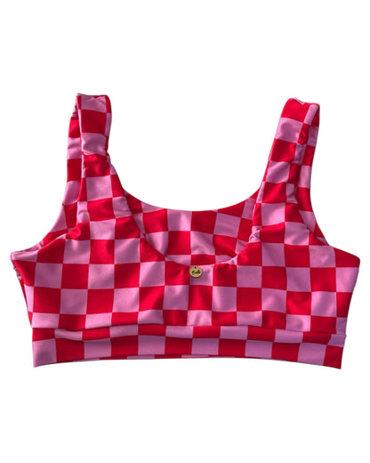 Top knot chess rojo/rosado