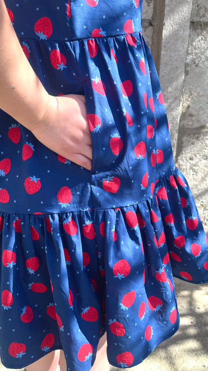Vestido Rori azul frutillas [Edición Limitada]