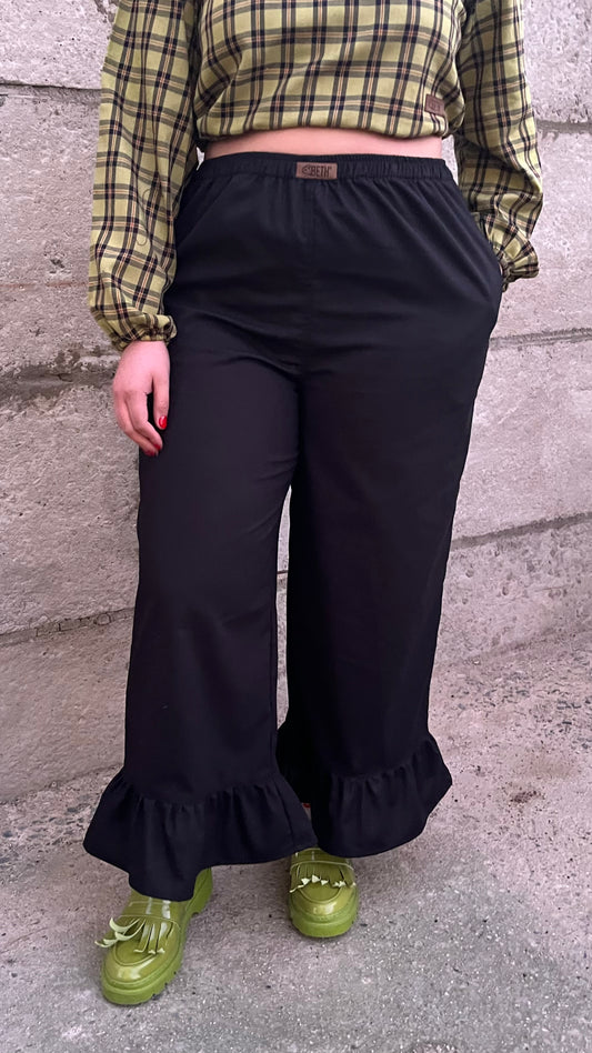 Culotte Lillie Lino negro (vuelito largo)