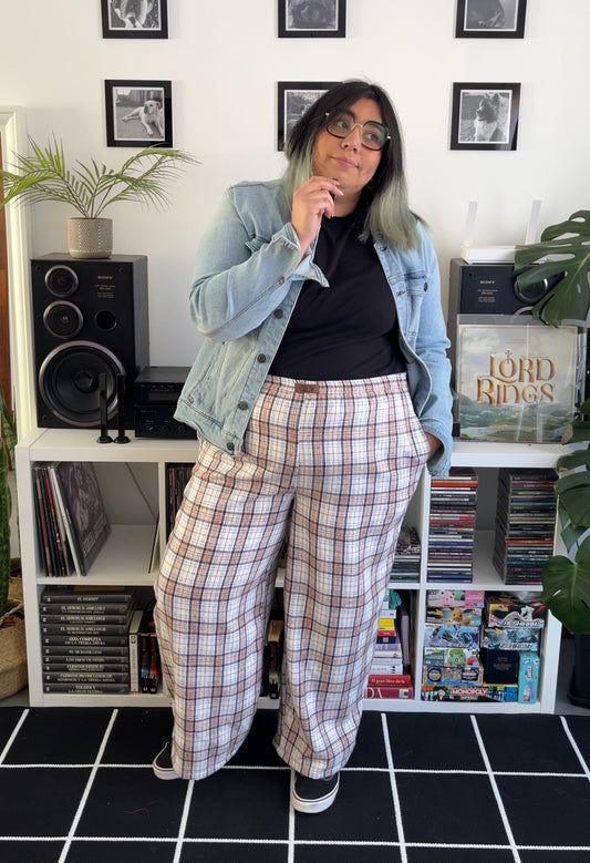 Palazzo Connie tartan blanco