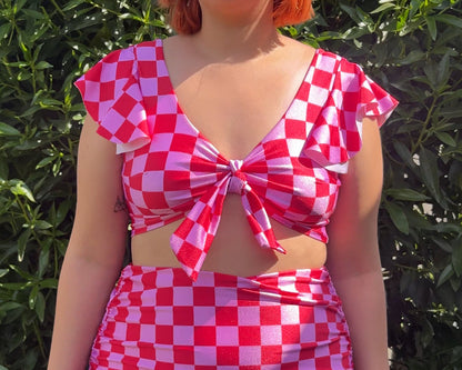 Top Flo chess rojo/rosado