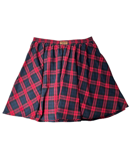 Mini falda Domi tartan rojo, azul y negro
