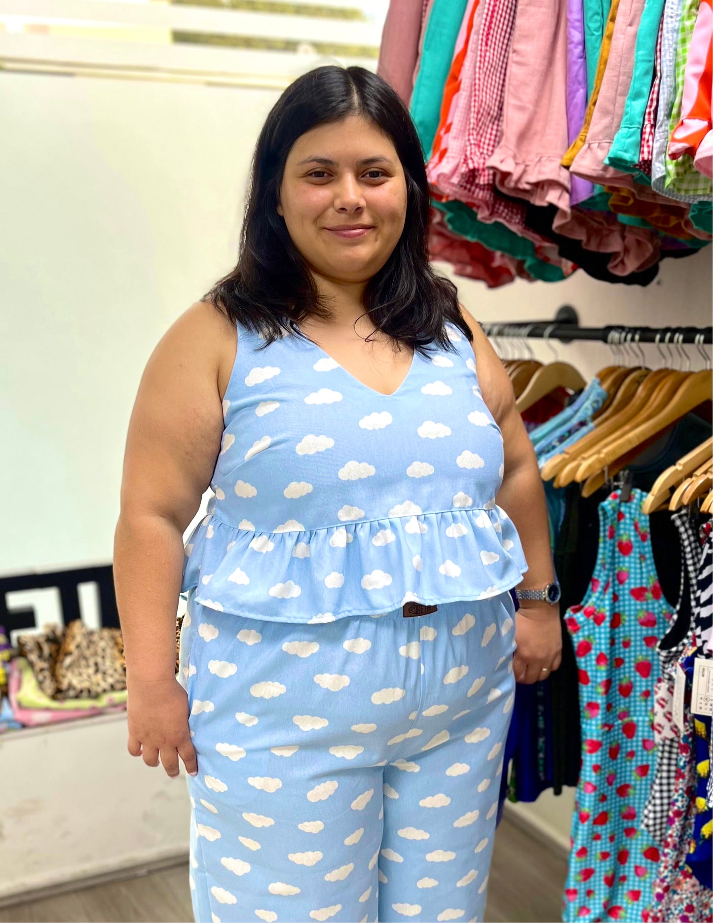 Blusa Piti celeste nubes