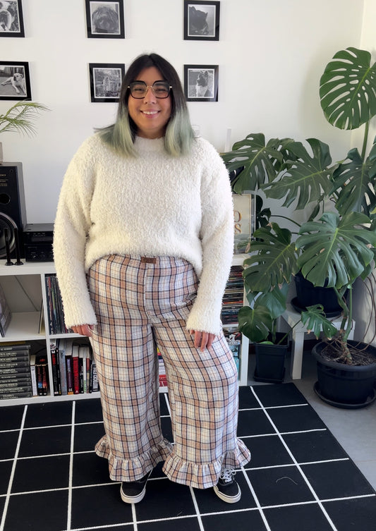 Culotte Lillie tartan blanco