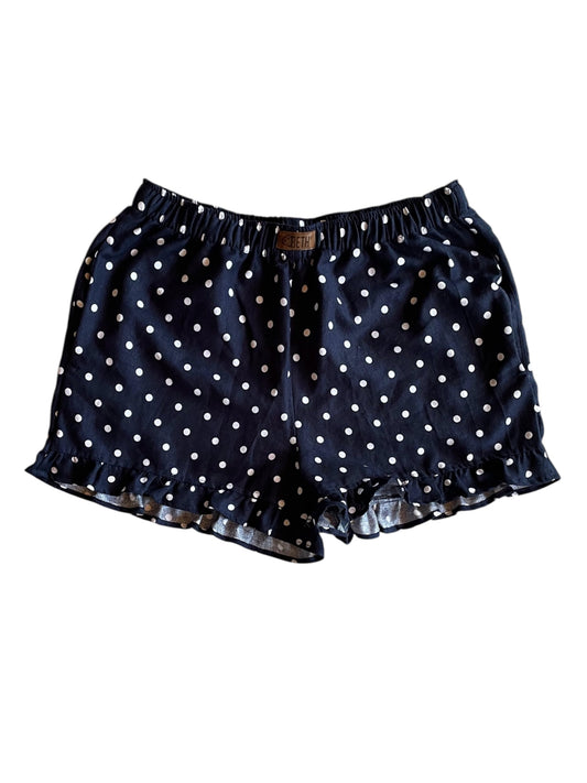 Short Lillie Lino azul marino lunares
