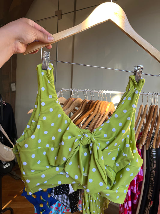 Top knot lunares pistacho