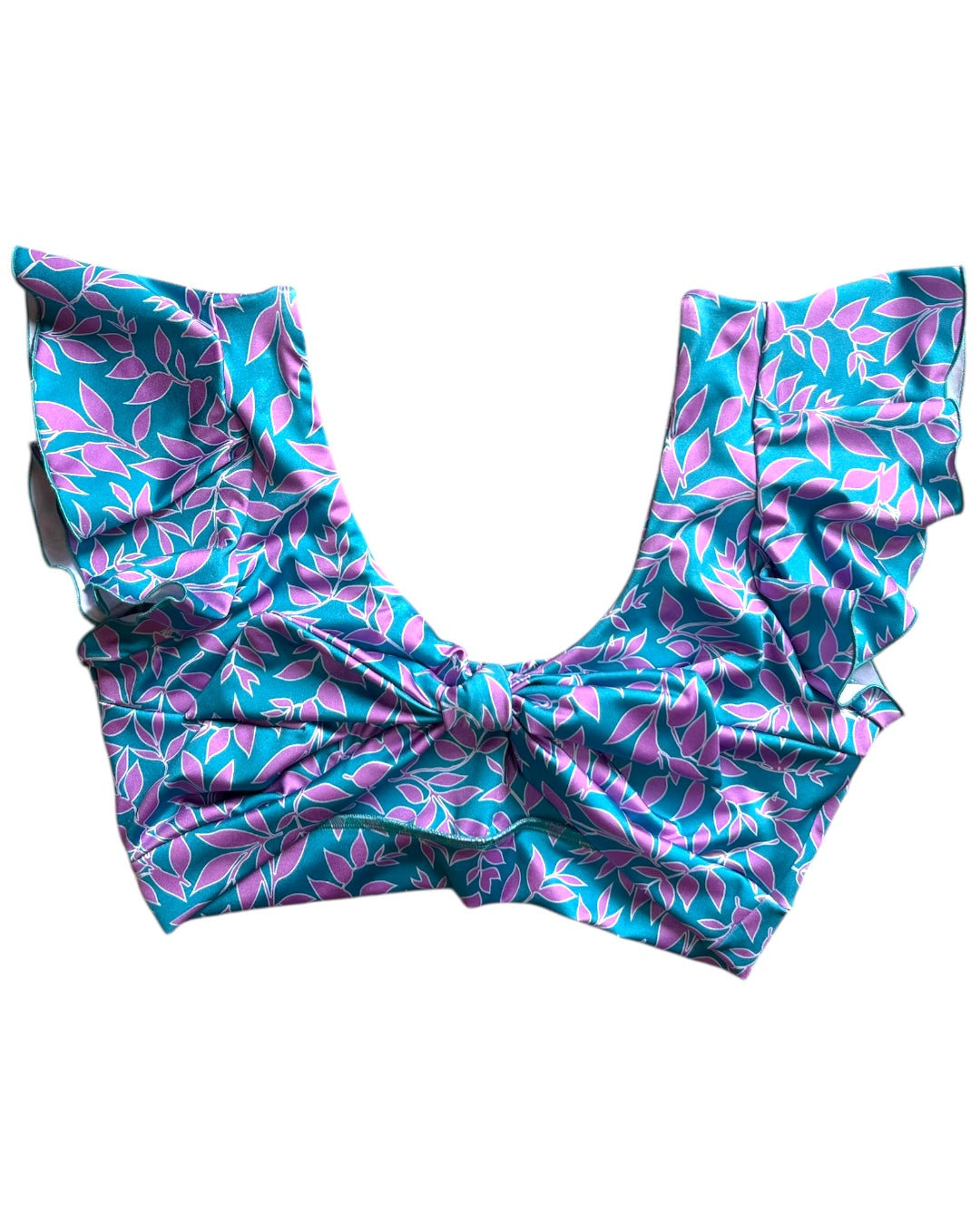 Top Flo turquesa hojas