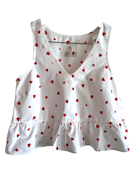 Blusa Piti blanco corazones