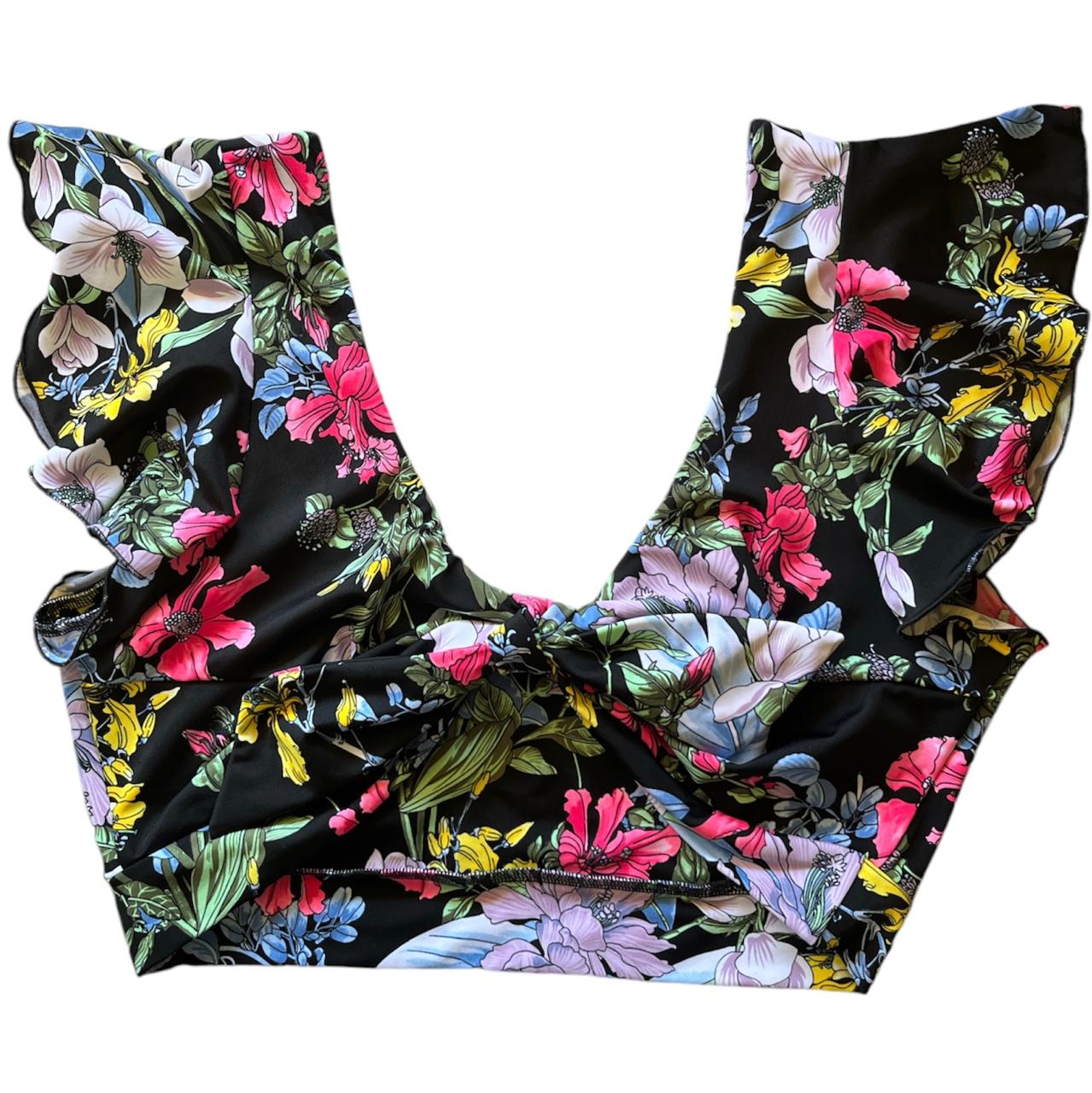 Top Flo negro floral