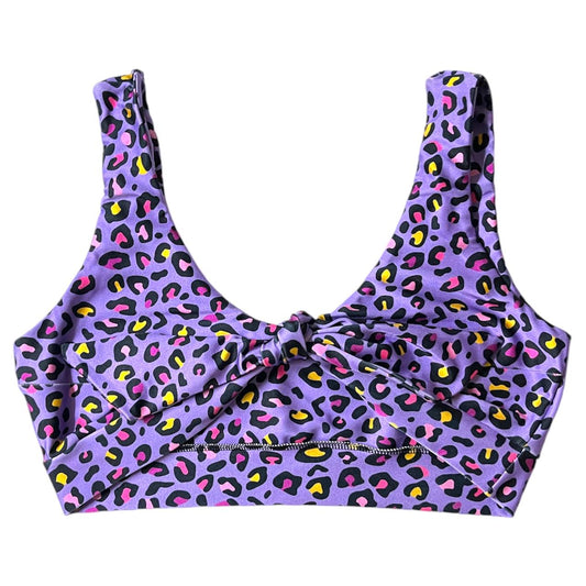 Top knot animal print lila
