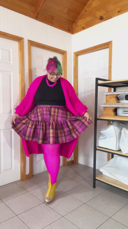 Mini Falda Maya tartán magenta