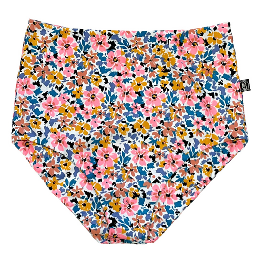 Calzón tiro alto regular clasico mini florcitas rosadas